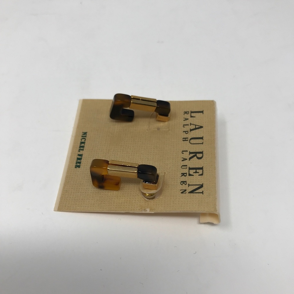 Ralph Lauren tortoise gold earrings - Picture 3 of 5